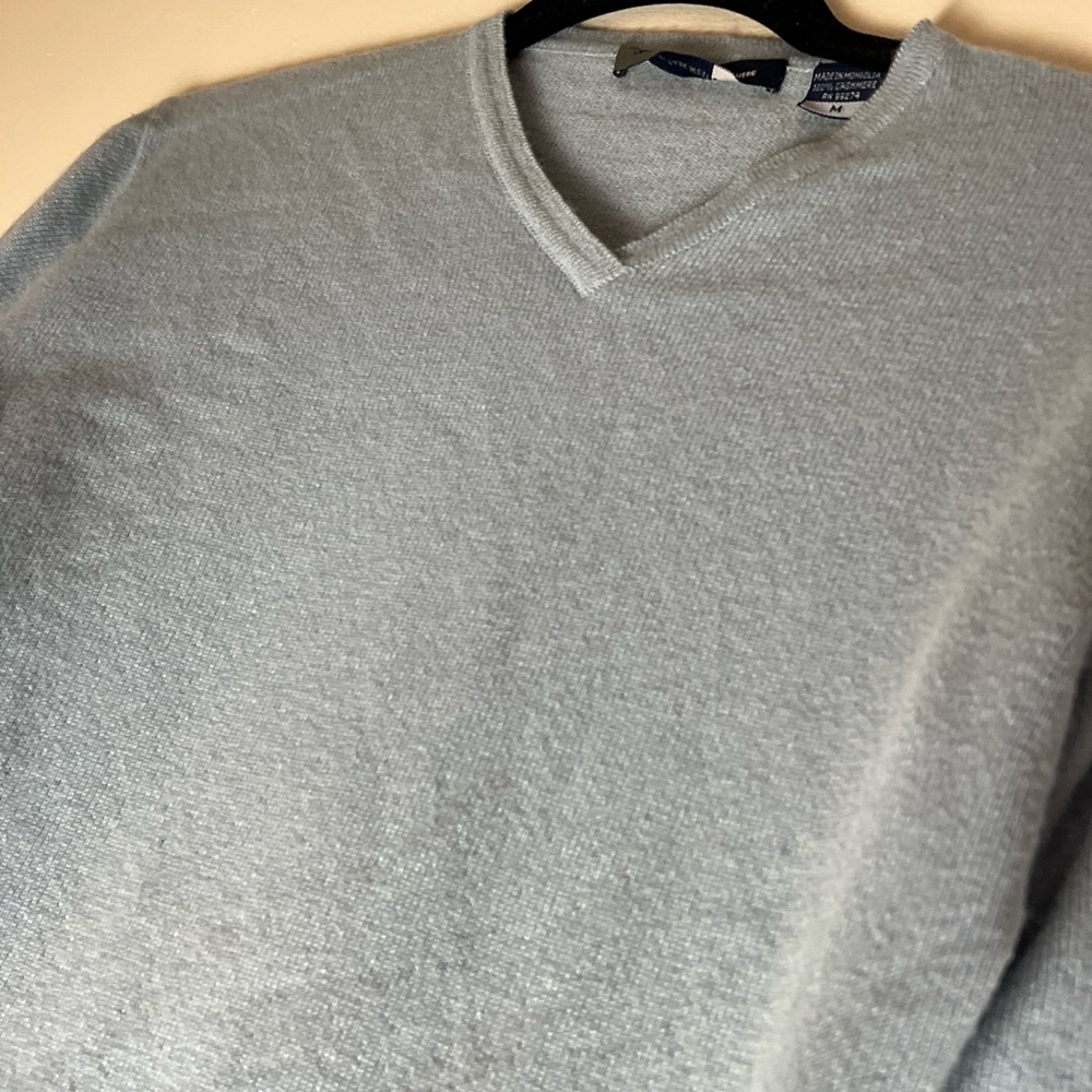Central Park West Light Blue V-Neck Sweater